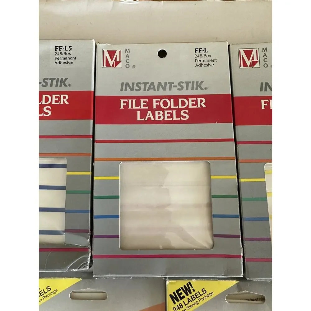 lot of 5 packs file folder labels (2x 3m post it hanging and 3x instant sticks )